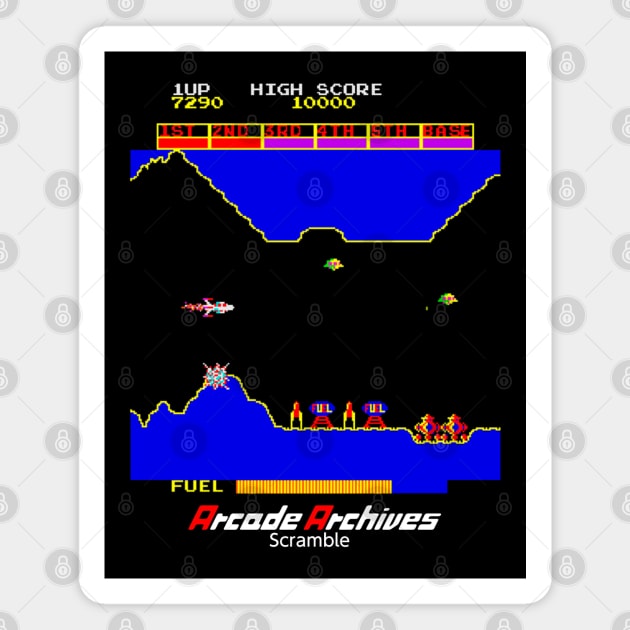 Mod.3 Arcade Scramble Space Invader Video Game Magnet by parashop